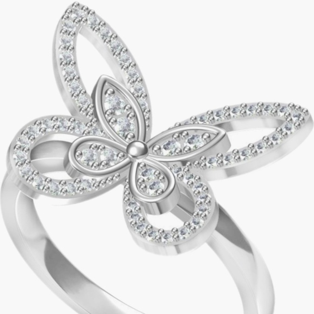 🆕Donatello Gian CZ Crystal Butterfly Cocktail Ring::Statement Piece::NIB::